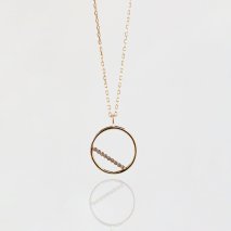 Tiny Diamond Round Necklace | K10YG