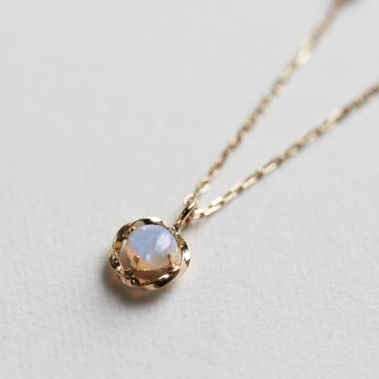 オパール・ダイヤモンド0.04ct ネックレス | １０金 - cui-cui