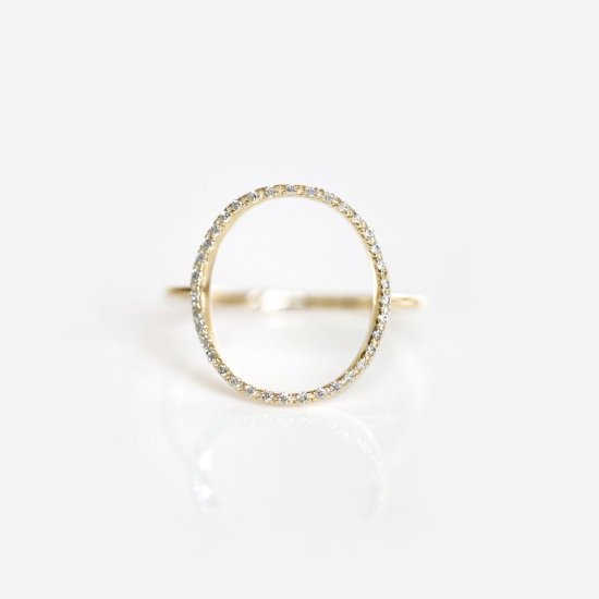 Tiny Diamond Oval Ring | K10YG