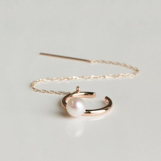 チェーン パール イヤーカフ (片耳用) | １０金 - cui-cui［キュイキュイ］