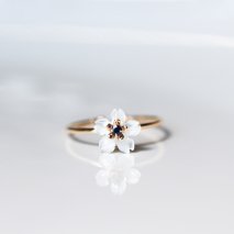  Sapphire & Flower Ring | K10YG〈Web限定〉