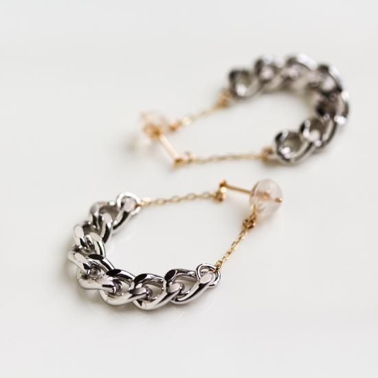 コンビネーション フープピアス | 10金 / シルバー925 - cui-cui