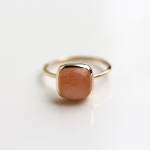 Orange Moonstone Cabochon Ring | K10YG