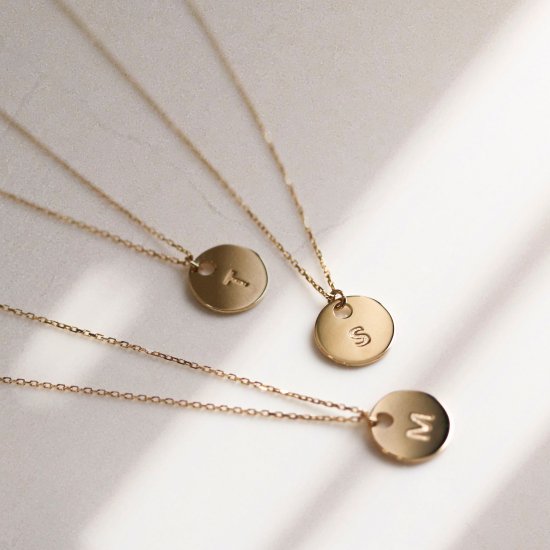 Initial Coin Necklace | K10YG