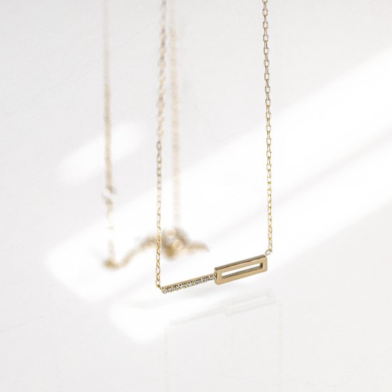 Tiny Diamond Necklace【Opera】| K10YG