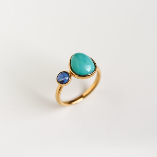 Turquoise ＆ Kyanite Ring | SV925【cui-cui × FRANKIE CIHI】