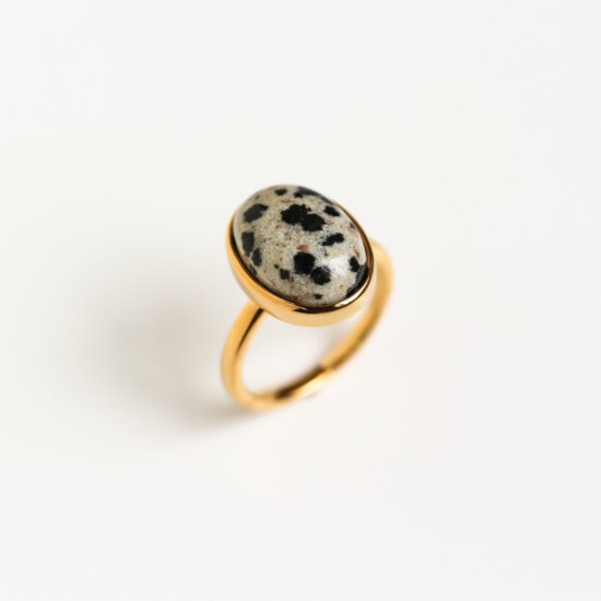 Dalmatian Jasper Ring | SV925【cui-cui × FRANKIE CIHI】