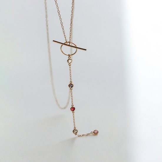 Multi Color Stone Necklace | K10YG