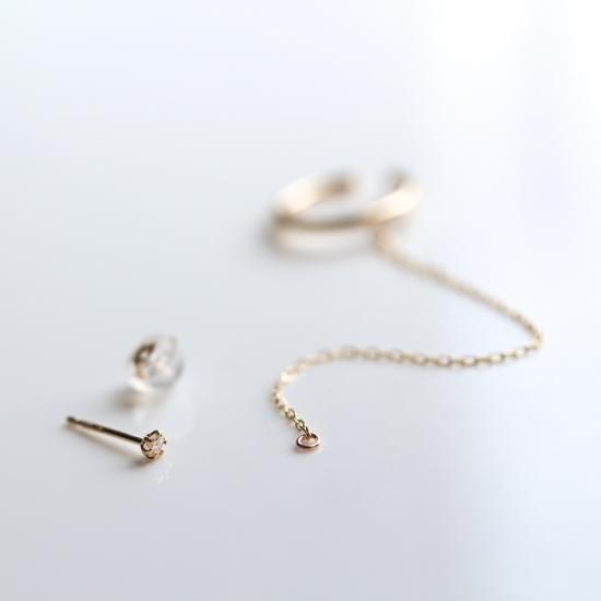 ダイヤモンド 0.03ct イヤーカフ (片耳用) | 10金 - cui-cui