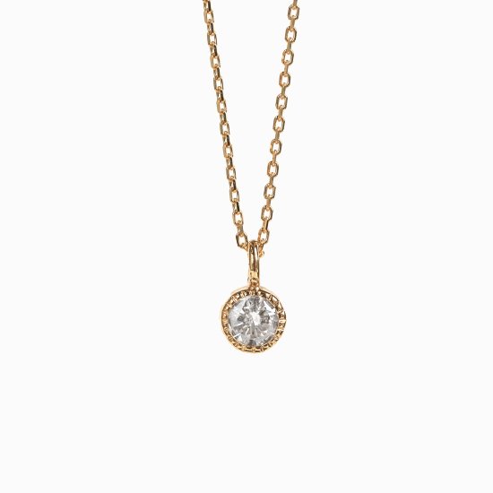 Milgrain Diamond Necklace 0.1ct | K18 