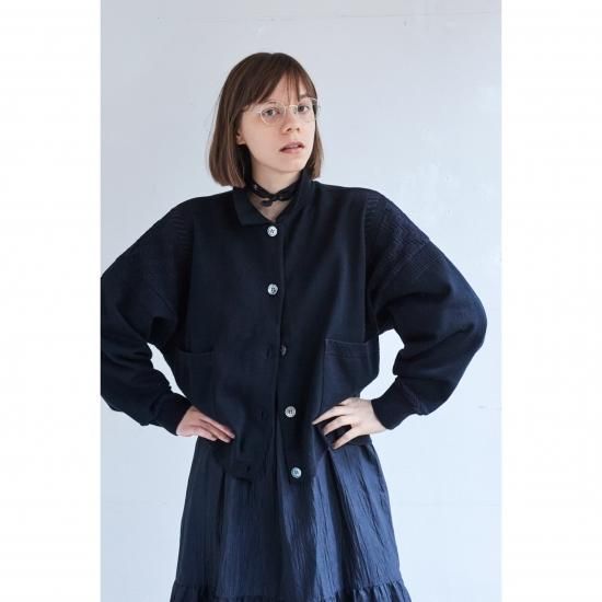Sazanami Collar Cardigan / BLACK - YASHIKI Sazanami Collar Cardigan / BLACK - YASHIKI