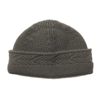 Yagasuri Knit Cap / Khaki-Gray