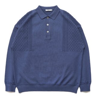 Hatsushimo Knit Polo / Smalt-blue