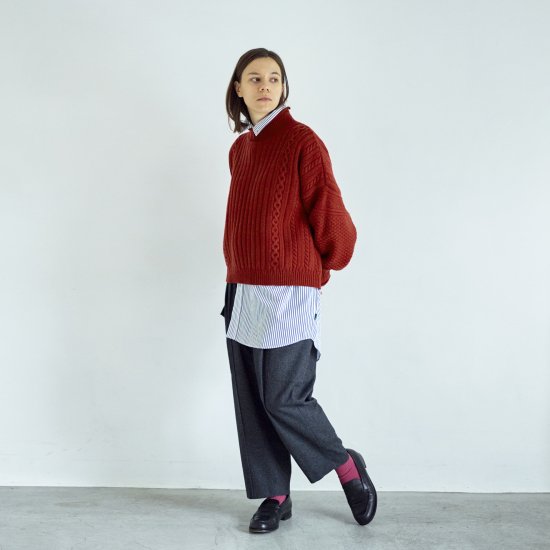 Shizuku Curl High Neck Knit / White - YASHIKI