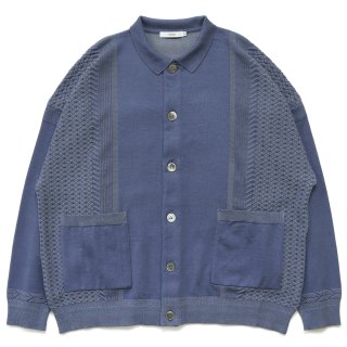 Hanaakari Collar Cardigan / Smoky-blue