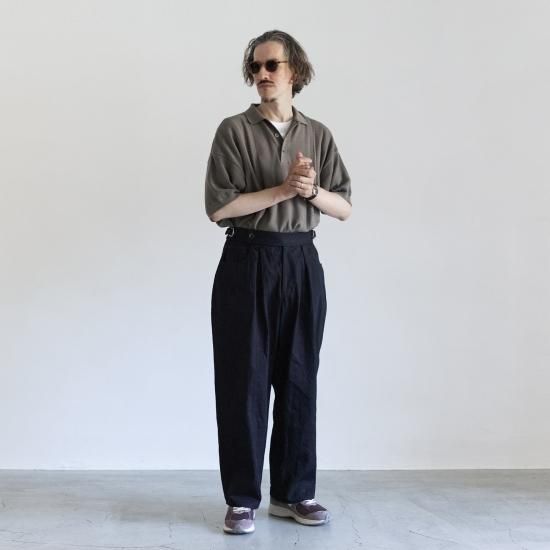 トップス YASHIKI Tsubomi Knit Polo(NAVY) Tsubomi Knit Polo / Navy - YASHIKI