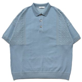 Hazakura Knit Polo / SKY-BLUE