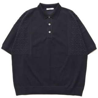 Hazakura Knit Polo / BLACK