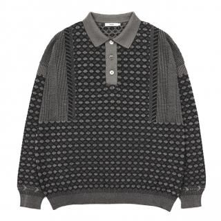 Rikka Knit Polo / GREIGE