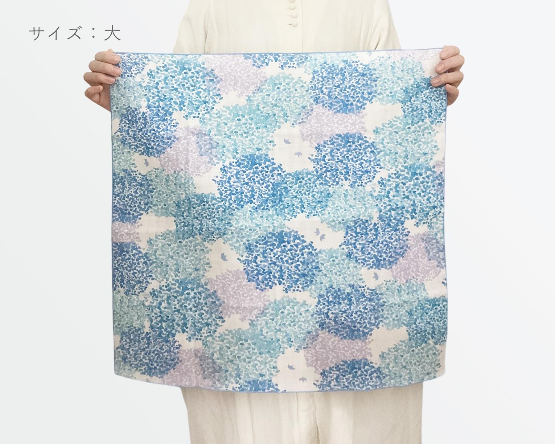 ともはのおまとめです　大人用ダブルガーゼハンカチ ダブルガーゼハンカチ_大／Citrus ミントブルー - mamegoto