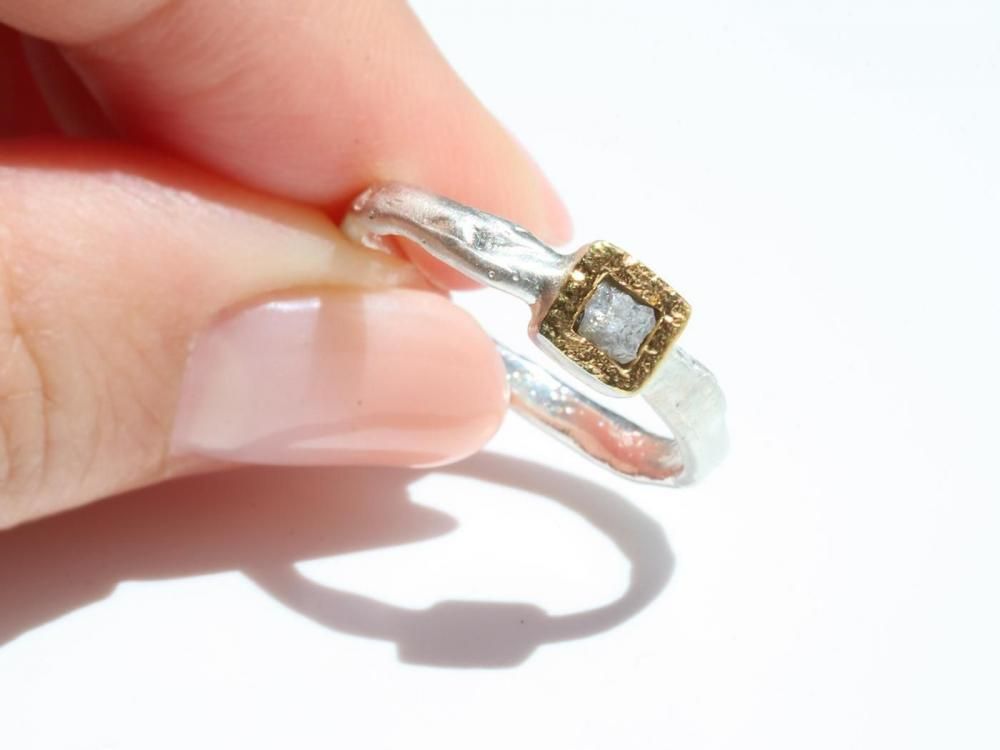 DM12】ダイヤモンド / 原石そのままの輝きダイヤモンドリング14号