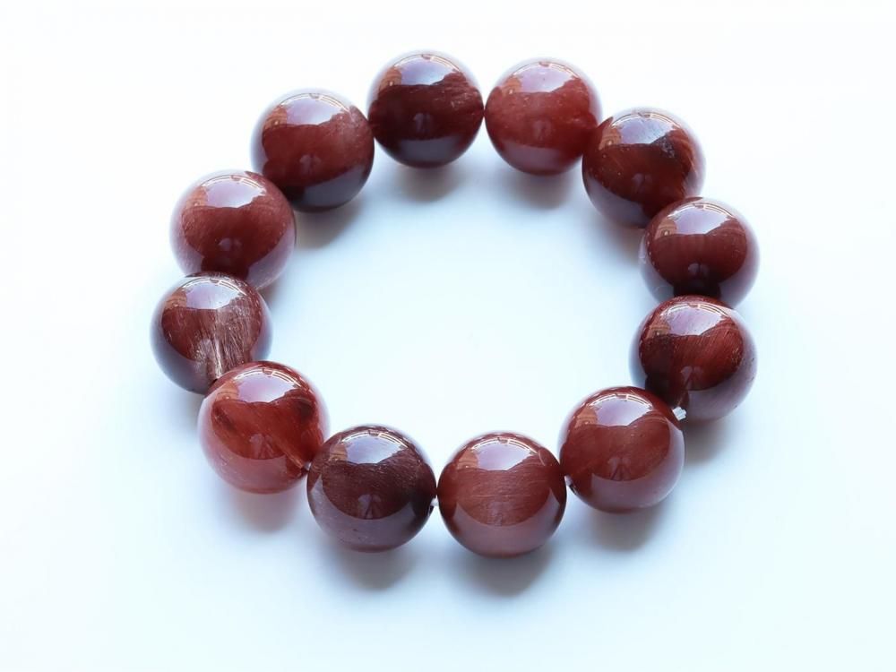 r*r様 半額！⭕️天然石　レッドルチル　ブレスレット RR1】レッドルチル / 17mmの最高級レッドルチルを贅沢に使った特別な