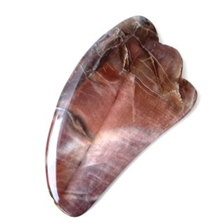 天然石 タンブル　天使の羽型かっさ　ペトリファイドウッド（木の化石）60g　