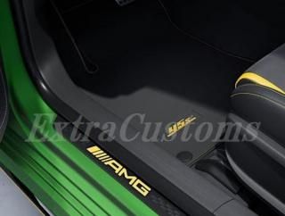 メルセデスベンツ 純正品   A クラス交換可能な AMG 限定版ブラック イエロー カバー 照明付きドア シル用 W177