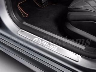 メルセデスベンツ 純正品 Sクラスフロント交換可能なAMGステンレス鋼カバーセット 照明付きドアシルV223