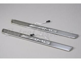 メルセデスベンツ 純正品 交換可能なカバー付きAMGイルミネーションドアシルパネル