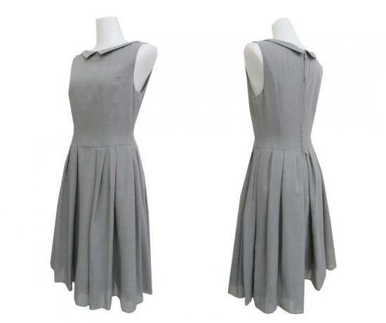 フォクシーデイジーリンワンピース襟付Audrey love 38 グレー