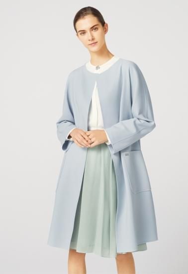 現行 定価19万 FOXEY 42666 コート GRAZ ベビーブルー 38 42666 Coat 