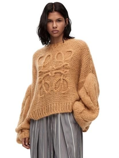 LOEWE ロエベ　23年 モヘア　アナグラム　セーター　S　美品 LOEWE/ロエベ アナグラムセーター(モヘア) パープル S '23