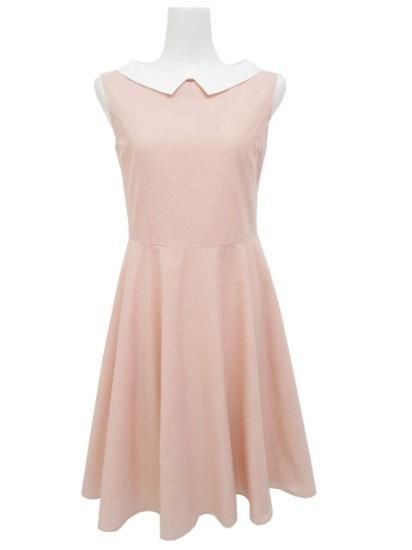 ☆FOXEYフォクシー42700Lace Flower白襟ワンピースピンク38☆ FOXEY BOUTIQUE ドレス レースフラワー 42700