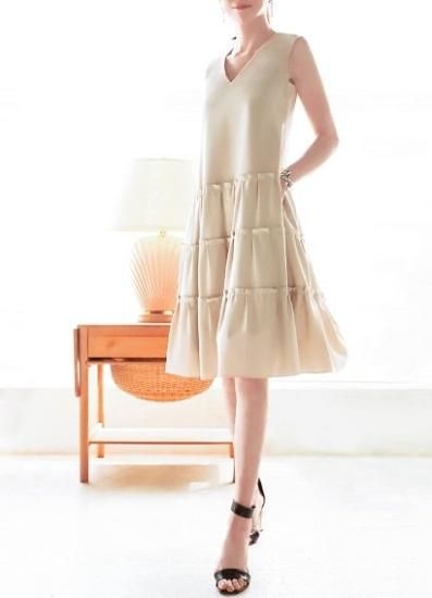 DAISY LIN ドレス ミルフィーユV 06765 バーガンディ 42 '22年