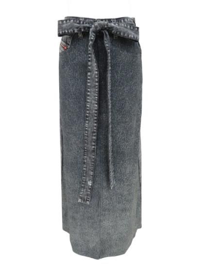 DIESEL O-TINA SKIRT 巻きスカート デニムブラック系 36