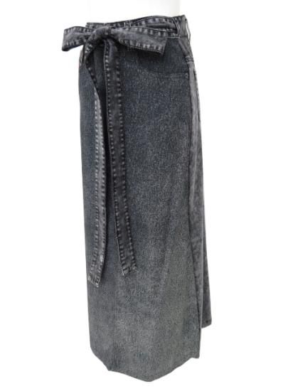 DIESEL O-TINA SKIRT 巻きスカート デニムブラック系 36