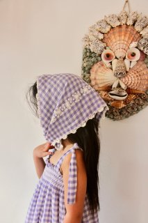 <img class='new_mark_img1' src='https://img.shop-pro.jp/img/new/icons14.gif' style='border:none;display:inline;margin:0px;padding:0px;width:auto;' />Bonjour Skirt dress with Triangle scarf / Lilac gingham