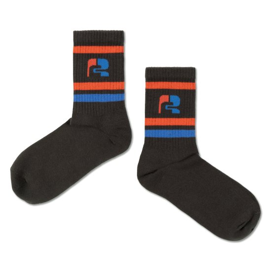 Repose AMS sporty socks / iron grey blue red stripe - LILY SOURIRE  インポート子供服/通販