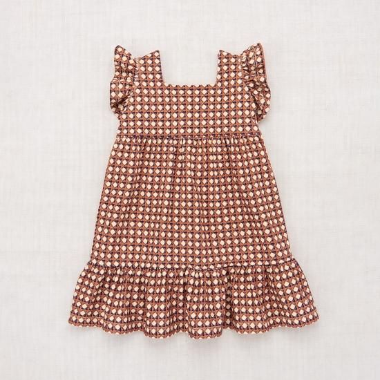 Misha and Puff Ruffle Sleeve Dress / Buff Lattice - LILY SOURIRE ...