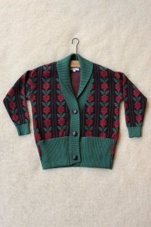 <img class='new_mark_img1' src='https://img.shop-pro.jp/img/new/icons20.gif' style='border:none;display:inline;margin:0px;padding:0px;width:auto;' />30%OFF Bonjour Jacquard knit jacket cardigan - Red floral