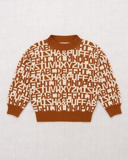 Misha and Puff Range Sweater - Acorn Alphabet - LILY SOURIRE Misha and Puff Range Sweater - Acorn Alphabet - LILY SOURIRE