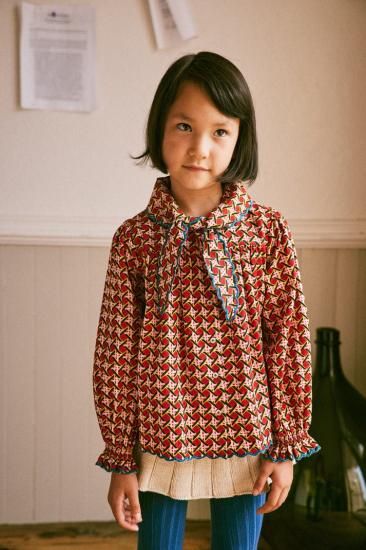 Misha and Puff Miki Top - Berry Lattice - LILY SOURIRE Misha and Puff Miki Top - Berry Lattice - LILY SOURIRE