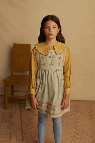 Apolina Ginnie Pinafore - Almond アポリナ APOLINA GINNIE pinfore Dress ALMOND - SEN_TO_SENCE