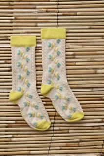 <img class='new_mark_img1' src='https://img.shop-pro.jp/img/new/icons14.gif' style='border:none;display:inline;margin:0px;padding:0px;width:auto;' />[Drop1] Bonjour Farandole flowers socks - Yellow