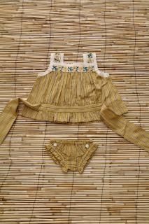 <img class='new_mark_img1' src='https://img.shop-pro.jp/img/new/icons14.gif' style='border:none;display:inline;margin:0px;padding:0px;width:auto;' />[Drop2] Bonjour Set Top & Panty - Curry transat stripe