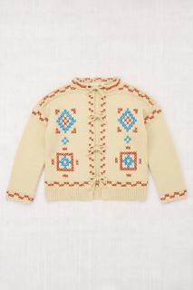 <img class='new_mark_img1' src='https://img.shop-pro.jp/img/new/icons14.gif' style='border:none;display:inline;margin:0px;padding:0px;width:auto;' />Misha and Puff Cross Stitch Bjorn Cardigan - Raffia