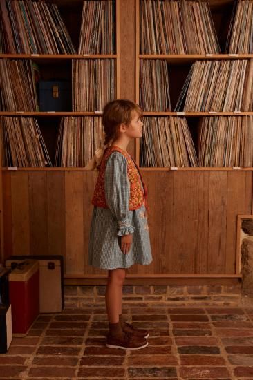 Apolina Cece Smock Dress - Tablecheck Marine - LILY SOURIRE