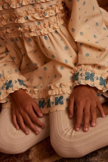 アポリナ 3-5y apolina Meadow Calico Cashew Cotton woven