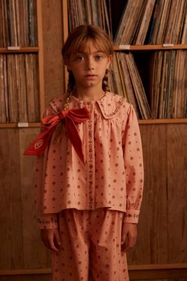 ワンピース apolina 3-5y MEADOW CALICO RIBBON Apolina CECE SMOCK DRESS - MEADOW CALICO RIBBO